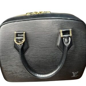 Louis Vuitton Sablon Epi Noir Leather Handbag Black